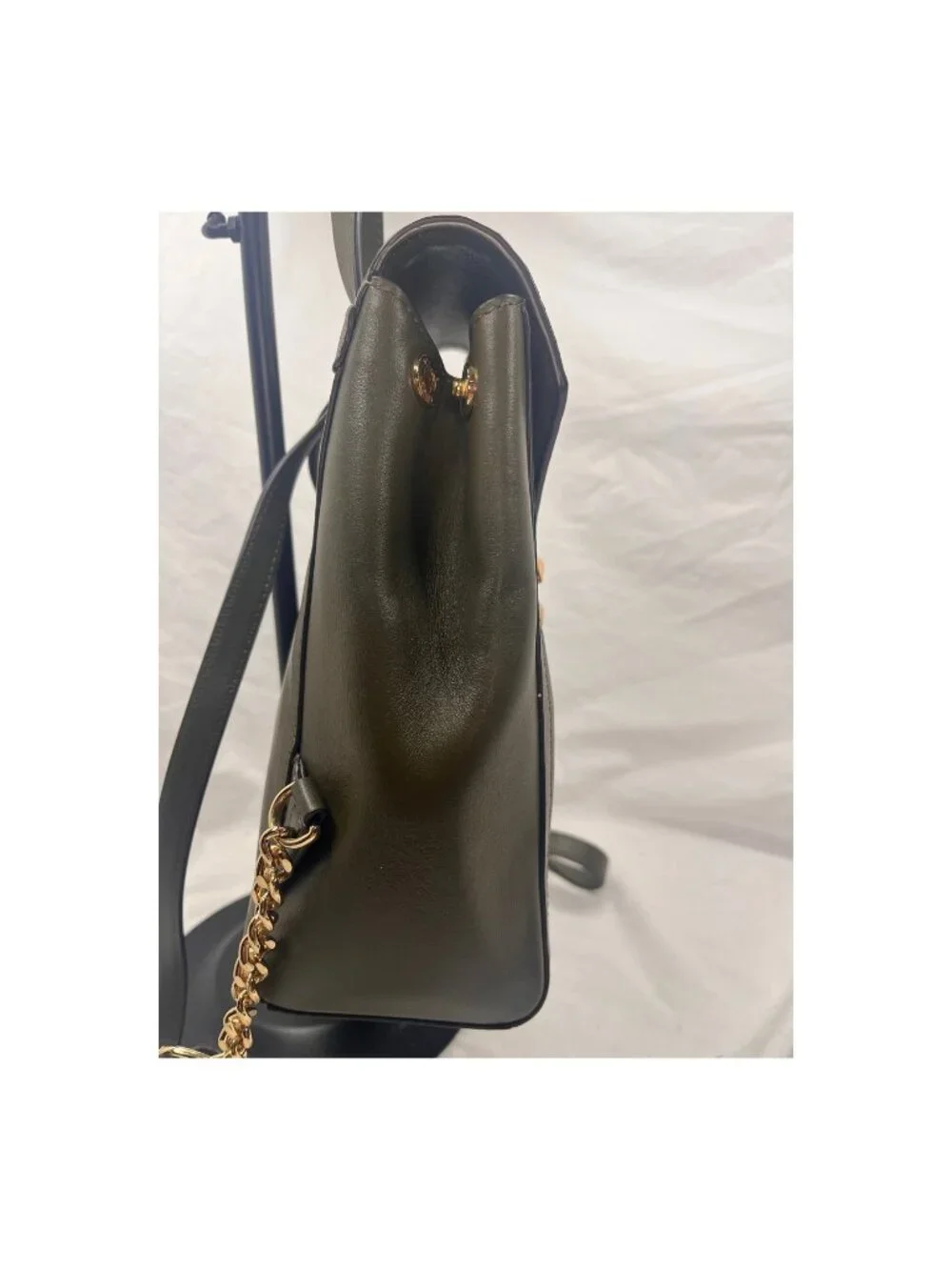 Michael Kors Whitney Studded Lamb Leather Backpack Olive Gold